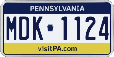 PA license plate MDK1124