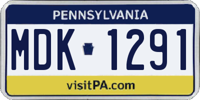PA license plate MDK1291