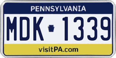 PA license plate MDK1339
