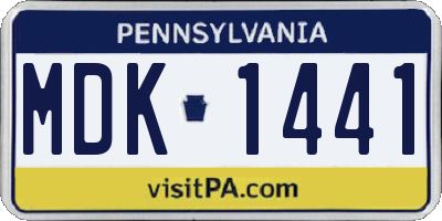 PA license plate MDK1441
