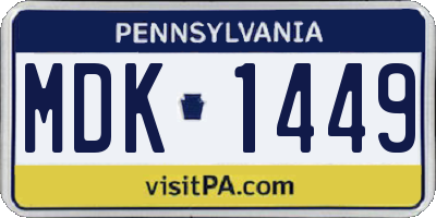 PA license plate MDK1449