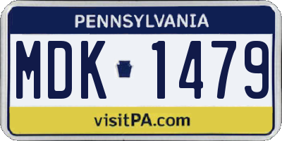 PA license plate MDK1479
