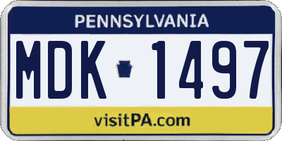PA license plate MDK1497