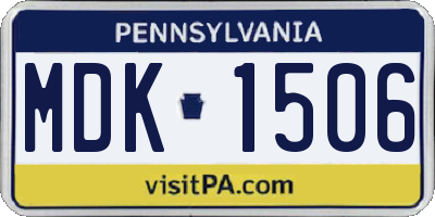 PA license plate MDK1506