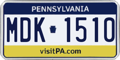PA license plate MDK1510