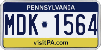PA license plate MDK1564