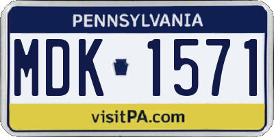 PA license plate MDK1571