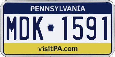 PA license plate MDK1591