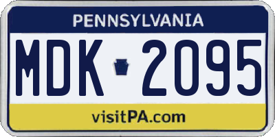 PA license plate MDK2095