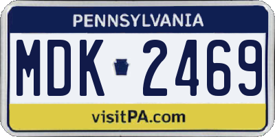 PA license plate MDK2469