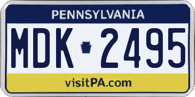 PA license plate MDK2495
