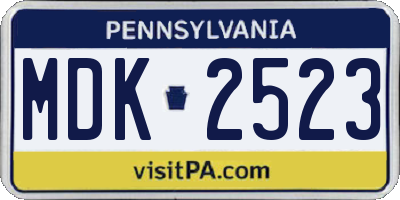 PA license plate MDK2523