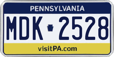 PA license plate MDK2528