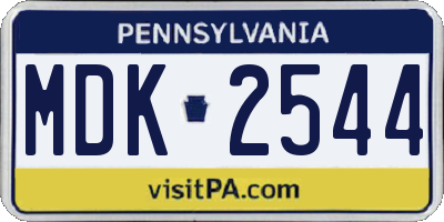 PA license plate MDK2544