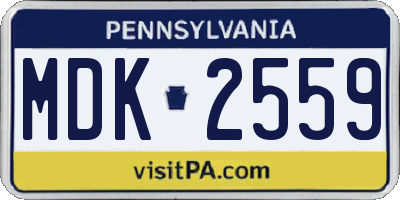 PA license plate MDK2559