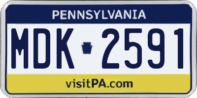 PA license plate MDK2591