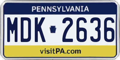 PA license plate MDK2636