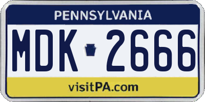 PA license plate MDK2666