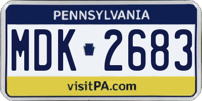 PA license plate MDK2683