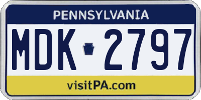 PA license plate MDK2797
