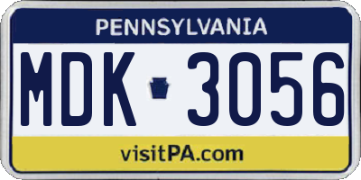 PA license plate MDK3056