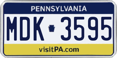 PA license plate MDK3595
