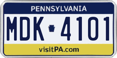 PA license plate MDK4101