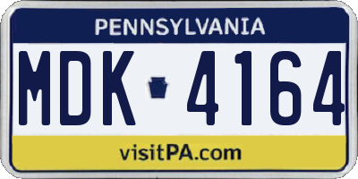 PA license plate MDK4164