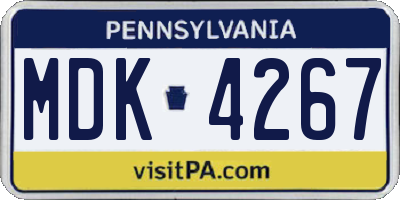 PA license plate MDK4267