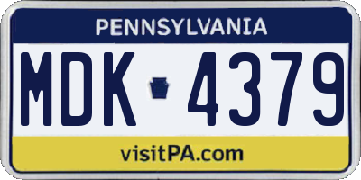 PA license plate MDK4379