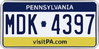 PA license plate MDK4397
