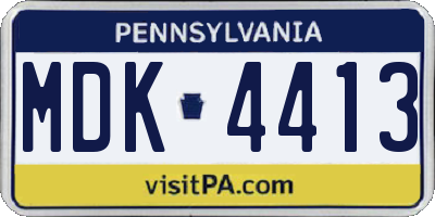 PA license plate MDK4413