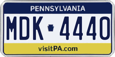 PA license plate MDK4440