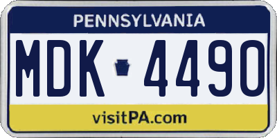 PA license plate MDK4490