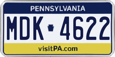 PA license plate MDK4622