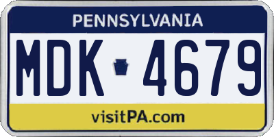PA license plate MDK4679