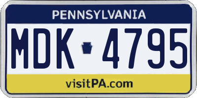 PA license plate MDK4795