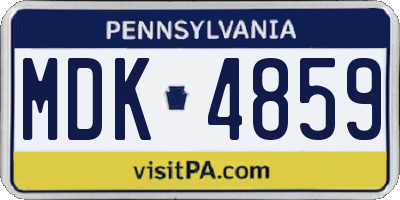 PA license plate MDK4859