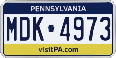 PA license plate MDK4973