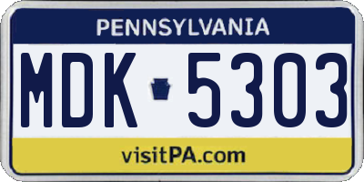 PA license plate MDK5303
