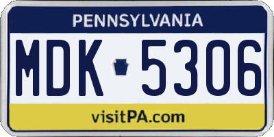 PA license plate MDK5306