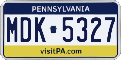 PA license plate MDK5327