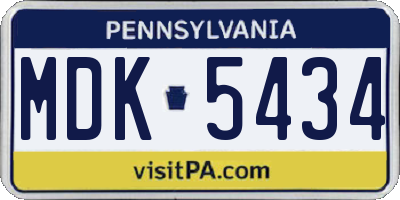 PA license plate MDK5434