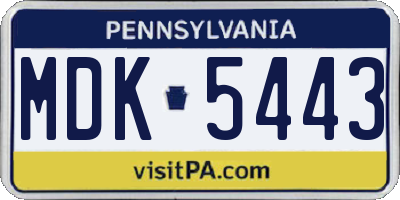 PA license plate MDK5443