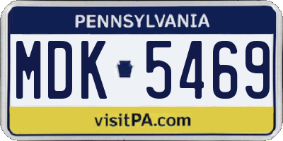 PA license plate MDK5469