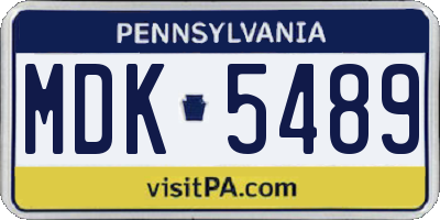 PA license plate MDK5489