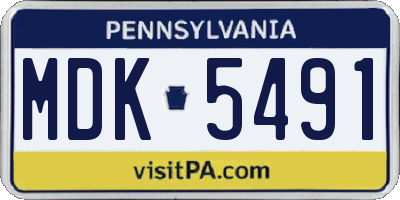 PA license plate MDK5491