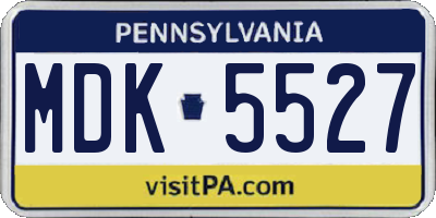 PA license plate MDK5527