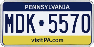 PA license plate MDK5570