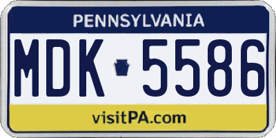 PA license plate MDK5586